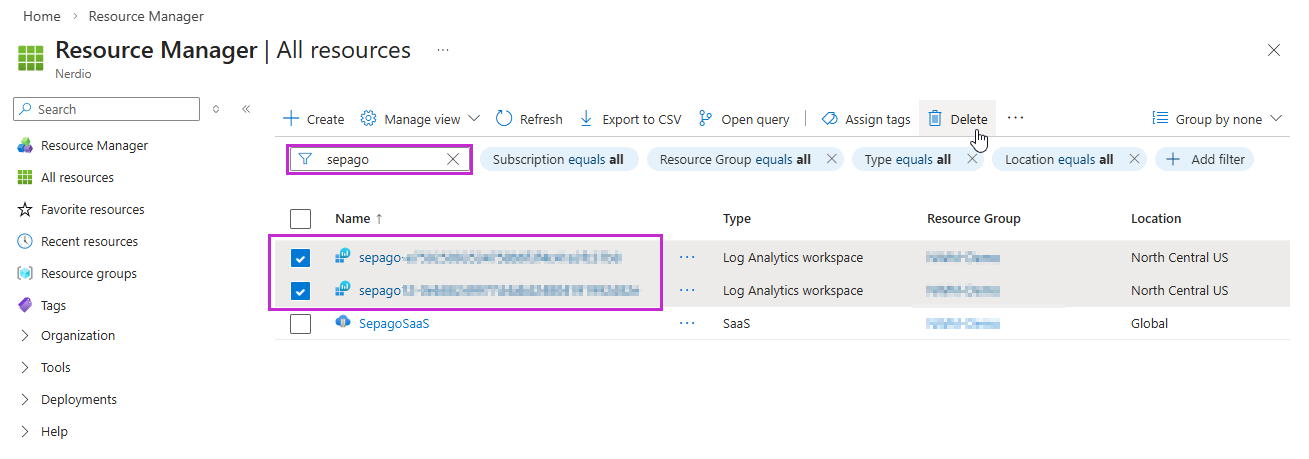 remove-sepago-LAWs-Azure-portal.png